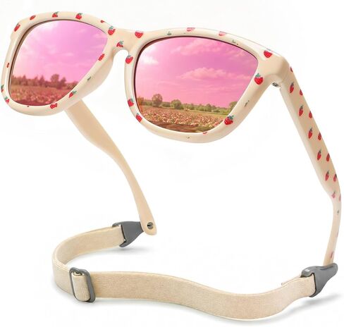 SEKKAF Polarized Baby Sunglasses for Boys Girls with Strap,UV400 Flexible Sun Glasses Toddler Infant Newborn Age 0-24 Months in Saudi Arabia