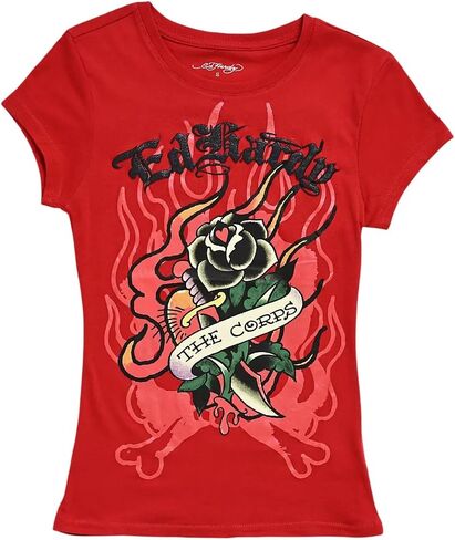 ED HARDY Women's Cap Sleeve Fitted Tee Shirt in Saudi Arabia