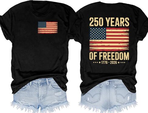 American 250 Shirt for Women: 250th Anniversary USA T-Shirt Outfits 4th of July in Saudi Arabia