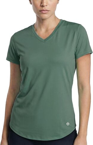 Women's Instant Cooling Shirt, Quick Dry Moisture Wicking V Neck Tee, UPF 50+ Sun Protection for Tennis Golf Hot Weather in Saudi Arabia