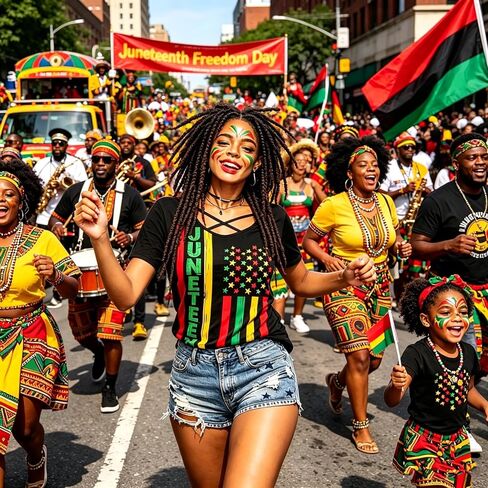 Roshop 4th of July Juneteenth Shirt Women Criss Cross V-Neck Casual African Flag Star Stripes Patriotic Holiday Shirts in Saudi Arabia