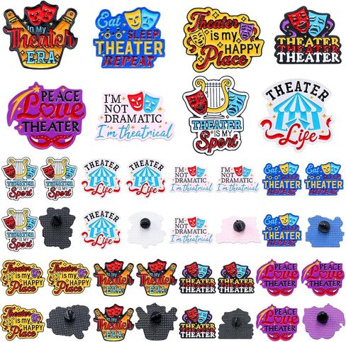 32 Pcs Theater Gifts Bulk Theater Enamel Lapel Pins Broadway Drama Party Favors Comedy Tragedy Mask Gift for Theatre Cinema Souvenirs Stocking Stuffer in Kuwait