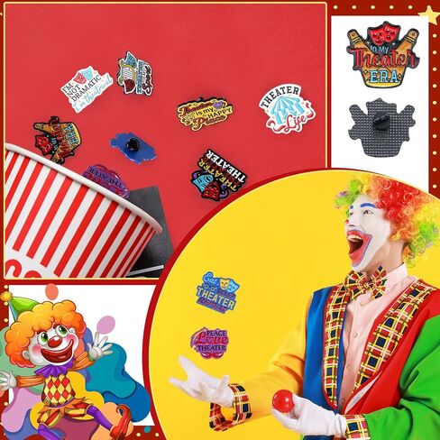 32 Pcs Theater Gifts Bulk Theater Enamel Lapel Pins Broadway Drama Party Favors Comedy Tragedy Mask Gift for Theatre Cinema Souvenirs Stocking Stuffer in Kuwait