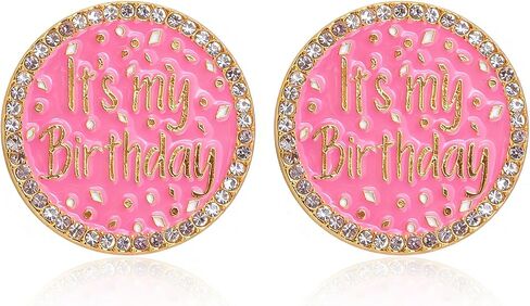 2 Pcs Its My Birthday Pin for Women - Rhinestone Crown Happy Birthday Brooch Lapel Pins - Designer Metal Badges Gift in Saudi Arabia