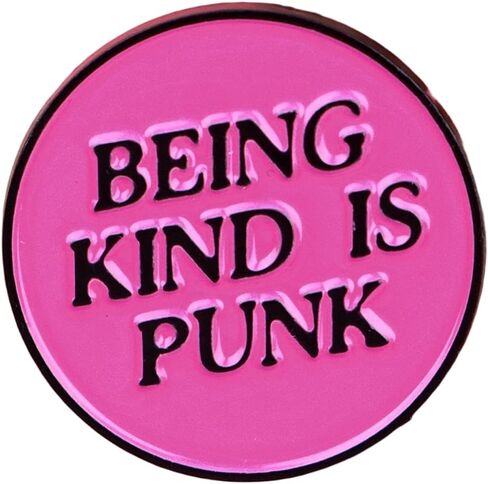 Being Kind Is Punk Enamel Pin Pink Badge Brooch For Backpacks Coats Hats Accessories in Saudi Arabia