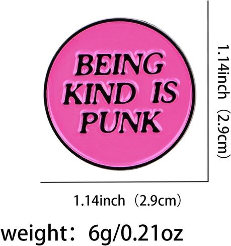 Being Kind Is Punk Enamel Pin Pink Badge Brooch For Backpacks Coats Hats Accessories in Saudi Arabia