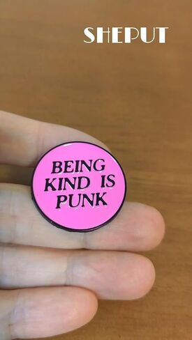 Being Kind Is Punk Enamel Pin Pink Badge Brooch For Backpacks Coats Hats Accessories in Saudi Arabia