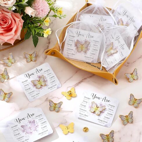 Konohan 36 Pack Butterfly Pins Christian Mothers Day Gifts for Church Bulk, Christian Pin Bible Verses Butterfly Cross Pins with Inspirational Cards for Women Men Religious Gift Lapel Brooches in Kuwait