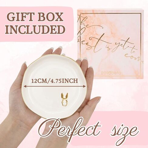 InnoBeta Donkey Gifts for Women, Ceramic Jewelry Tray Decorative Trinket Dish for Rings Earrings Necklaces Bracelet Watch Keys, Gifts for Birthday, Mother's Day, Christmas - 4.75" in Kuwait