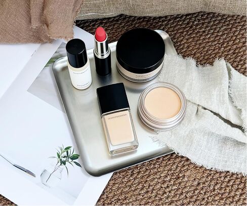 Small Stainless Steel Tray, 7.8 Inch Square Silver Metal Tray for Bathroom Counter Vanity Organizer, Decorative Catchall Tray for Kitchen Bedroom Office, Serving Tray for Jewelry Soap in Saudi Arabia