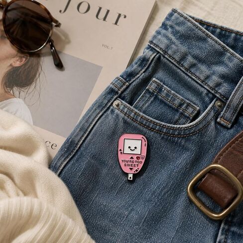 Funny Pin - Enamel Cartoon Glucometer Pins Brooch with "You're Too Sweet" for Backpacks, Jackets, Hats. Diabetes Awareness Brooches Gift for Nurses, Friends, Teenagers, Girls, Boys in Saudi Arabia