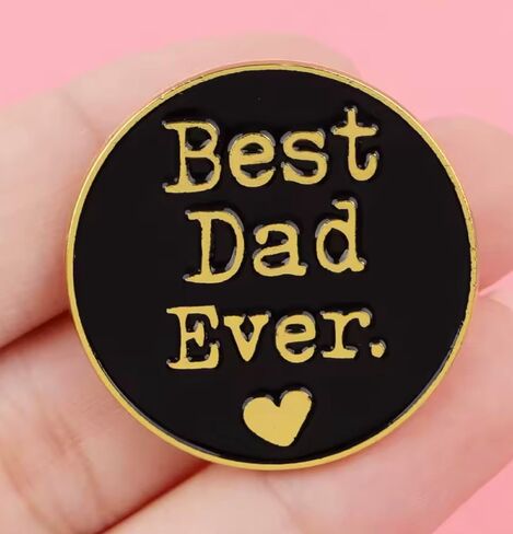 Best Dad Ever Number One Dad #1 Father's Day Father Husband Funny Joke Slang Saying Award Medal 1.3" Enamel Pin Badge in Saudi Arabia