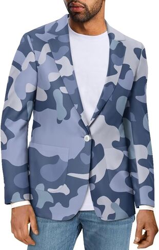 Belidome Men Blazer Jacekt Casual Regular Fit Sport Coat One Button Suit Plus Size S-5XL Lightweight Comfy in Kuwait