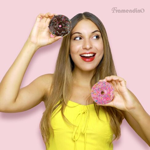 Framendino, 4 Pack Artificial Donut Fake Food Display Realistic Bakery Shop Decoration Photography Dessert Faux Model in Kuwait