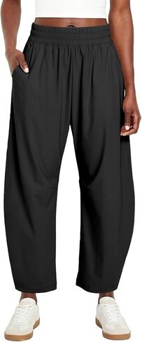 Ainangua High Waisted Barrel Pants Women Lightweight Baggy Hiking Athletic Ankle Pants Lounge Palazzo Trousers with Pockets in Saudi Arabia