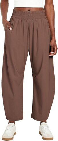 Ainangua High Waisted Barrel Pants Women Lightweight Baggy Hiking Athletic Ankle Pants Lounge Palazzo Trousers with Pockets in Saudi Arabia