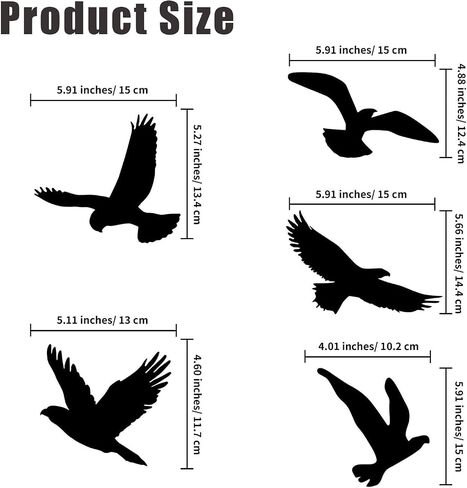 36 Pcs Anti-Collision Window Bird Shape Windows Sticker Decals Protect Black Birds Shape Clings for Save Bird Strikes Stop Birds Flying into Windows Hummingbird Style in Kuwait