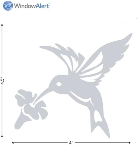WINDOWALERT Hummingbird Anti-Collision Decal Blemished 4-Pack - UV-Reflective Window Decal to Protect Wild Birds from Glass Collisions - Made in The USA in Saudi Arabia