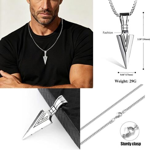 48 Pieces Stainless Steel Jewelry Set for Men Black Silver Cuban Chain Necklace Bracelet Cross Pendant Vintage Rings Hoop Earrings Hip Hop Jewelry Pack for Men Women in Saudi Arabia