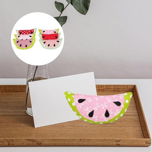 Baluue 6pcs Fabric Watermelon Artificial Fruit Decoration Set, Lifelike Fake Watermelon Home Décor for Rustic Tiered Tray and Birthday Party Display in Saudi Arabia