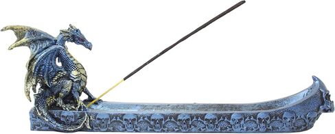 Mythical Blue Western Fire Dragon Incense Burner Holder Dark Legend Halloween Medieval Party Home Decor Gift in Saudi Arabia