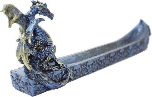 Mythical Blue Western Fire Dragon Incense Burner Holder Dark Legend Halloween Medieval Party Home Decor Gift in Saudi Arabia
