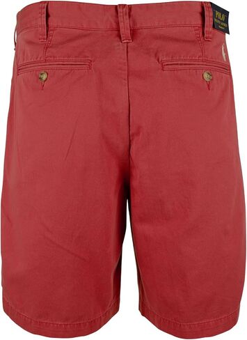 Men's Relaxed Fit 10 Inch Flat Front Chino Shorts Red 33 in Saudi Arabia