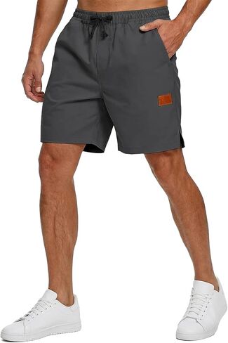 Lasjixion Mens Casual Shorts 7 Inch Twill Chino Drawstring Summer Beach Golf Shorts with Pockets in Saudi Arabia