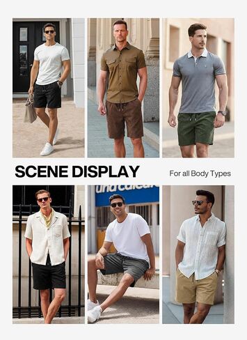 RQP Men's Corduroy Shorts 7 Inch Casual Elastic Waist Drawstring Summer Vacation Shorts in Saudi Arabia