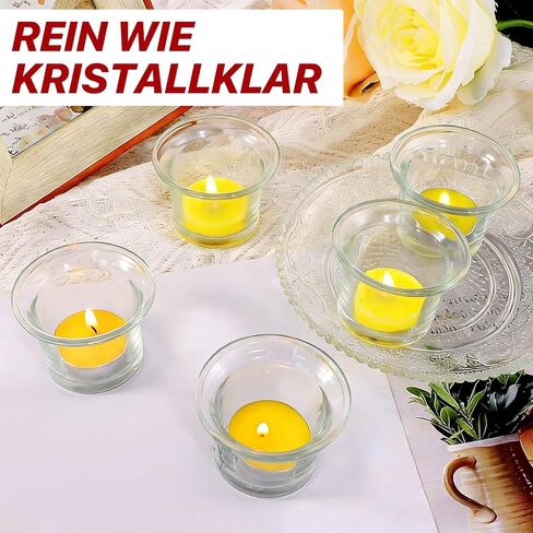 12 Pcs Clear Glass Tealight Candle Holders, Votive Candle Holders for Weddings, Parties, and Home Decor, 2.36" x 1.77" Small Glass Candle Holders for Centerpieces and Table Settings in Saudi Arabia
