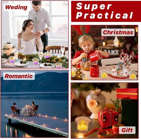 12 Pcs Clear Glass Tealight Candle Holders, Votive Candle Holders for Weddings, Parties, and Home Decor, 2.36" x 1.77" Small Glass Candle Holders for Centerpieces and Table Settings in Saudi Arabia