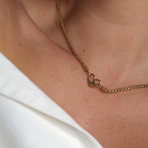 Stainless Steel 18K Gold Plated Love Necklace I am worthy Gold Pendant Necklace Double Sided Wearable Love Thick Chain Necklace Valentine's Day Jewelry in Saudi Arabia