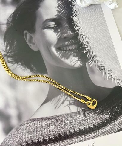 Stainless Steel 18K Gold Plated Love Necklace I am worthy Gold Pendant Necklace Double Sided Wearable Love Thick Chain Necklace Valentine's Day Jewelry in Saudi Arabia