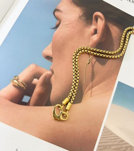 Stainless Steel 18K Gold Plated Love Necklace I am worthy Gold Pendant Necklace Double Sided Wearable Love Thick Chain Necklace Valentine's Day Jewelry in Saudi Arabia