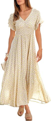LASCANA Women's Floral V-Neck Dress in Kuwait