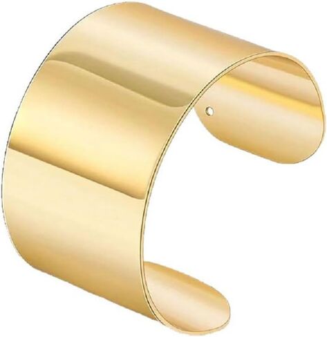 Golden wide face C-shaped bracelet with uneven concave surface and exquisite shiny surface, autumn and winter bracelet with arm ring in Saudi Arabia
