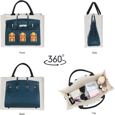 16oz Sturdy Canvas Tote Bag for Women, Luxury Illusion Print Handbag, Unique Bridesmaid Gift & Work Bag in Saudi Arabia
