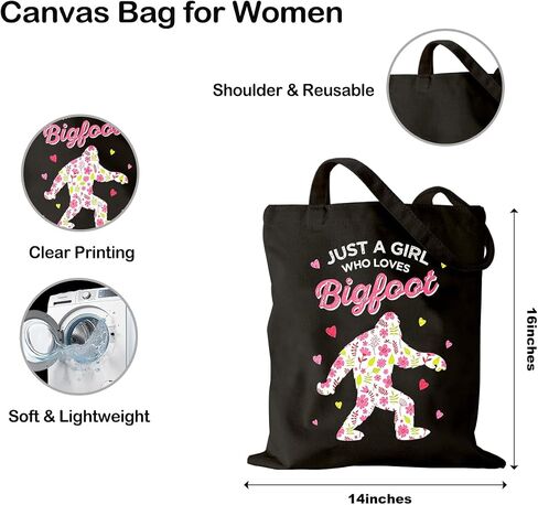 Just A Girl Who Loves Canvas Bags for Women Cute Aesthetic Shopping Shoulder Handbag Canvas Tote Bag for Grocery, Shopping, Vacation, Work, Daily Use in Saudi Arabia