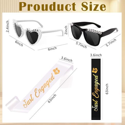 Engagement Party Decorations Just Engaged Sash and Sunglasses for Just Engaged Party Engagement Gift in Saudi Arabia