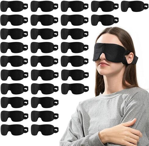30 Pack Party Game Blindfolds, Disposable Blackout Sleep Masks Bulk for Men Women, Light Blocking Eye Mask for Team Building Adult Kids Activities Travel Sleeping in Saudi Arabia