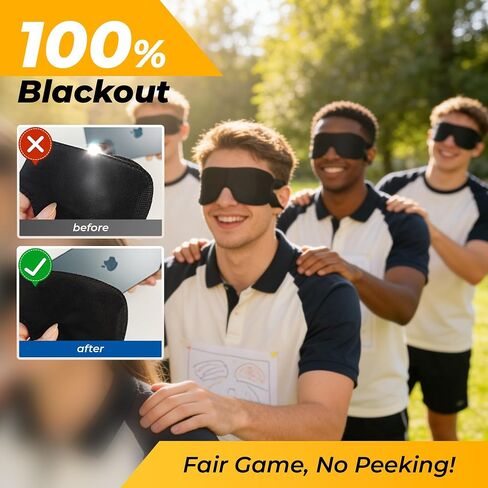 30 Pack Party Game Blindfolds, Disposable Blackout Sleep Masks Bulk for Men Women, Light Blocking Eye Mask for Team Building Adult Kids Activities Travel Sleeping in Saudi Arabia
