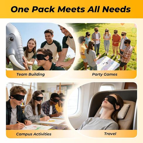 30 Pack Party Game Blindfolds, Disposable Blackout Sleep Masks Bulk for Men Women, Light Blocking Eye Mask for Team Building Adult Kids Activities Travel Sleeping in Saudi Arabia
