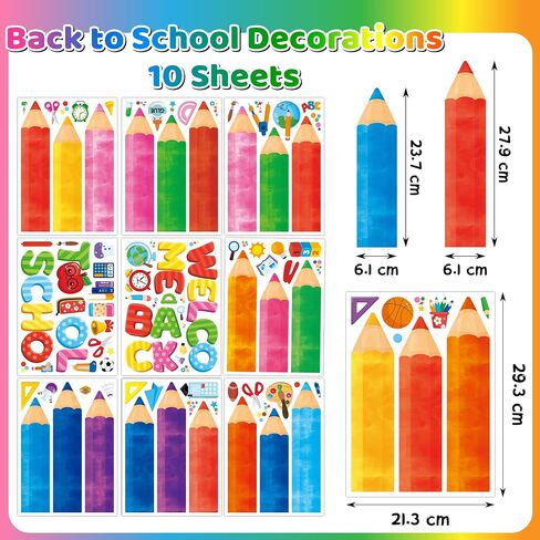 ديكورات MISS FANTASY Back to School، 104 قطعة من ملصقات نافذة العودة إلى المدرسة، ملصقات لاصقة على الوجهين لنوافذ الفصول الدراسية in Kuwait