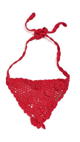 Ganni Women's Crochet Head Scarf, Goji Berry, One Size in Saudi Arabia