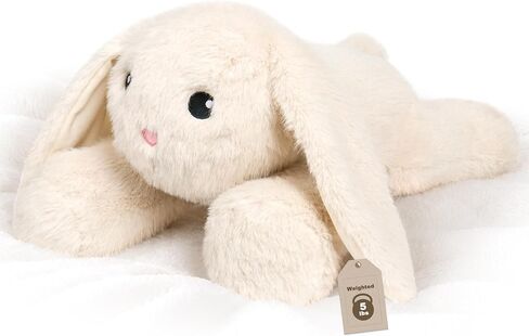 Wepop Weighted Bunny Stuffed Animal, 5Ibs 22in Weighted Plushies Rabbit Large Animals Pillow Cute Plush Toys Gifts for Kids Girls Women Adults in Saudi Arabia