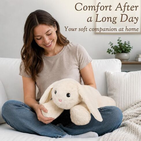 Wepop Weighted Bunny Stuffed Animal, 5Ibs 22in Weighted Plushies Rabbit Large Animals Pillow Cute Plush Toys Gifts for Kids Girls Women Adults in Saudi Arabia