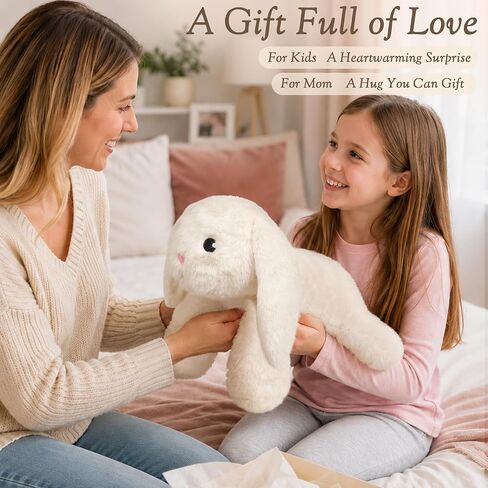 Wepop Weighted Bunny Stuffed Animal, 5Ibs 22in Weighted Plushies Rabbit Large Animals Pillow Cute Plush Toys Gifts for Kids Girls Women Adults in Saudi Arabia