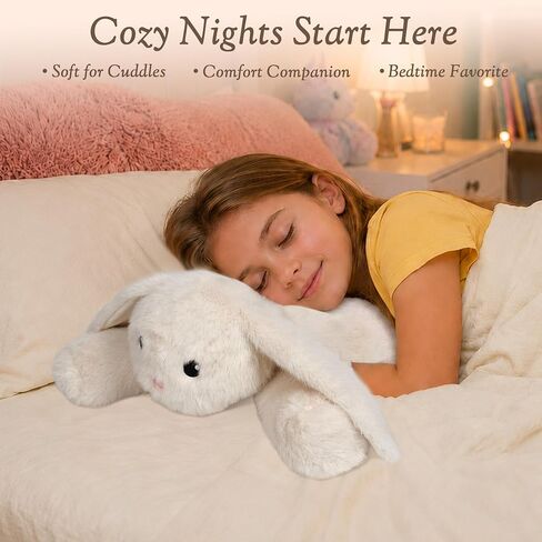 Wepop Weighted Bunny Stuffed Animal, 5Ibs 22in Weighted Plushies Rabbit Large Animals Pillow Cute Plush Toys Gifts for Kids Girls Women Adults in Saudi Arabia