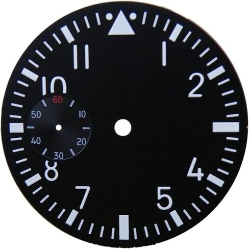 38.9mm Black Luminous Watch Dial - White Numbers 10mm Small Seconds at 9 O'clock for ST3600/ETA 6497 Hand Winding Movement DIY Mod Parts in Kuwait