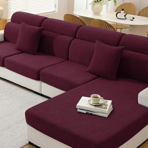 Stretch Couch Cushion Covers, 3 Piece Sofa Seat Slipcovers for Pets, Non Slip Sofa Seat Cover Washable Washable, Soft Thick, with Elastic Bottom(3 Piece Sofa Cushion Covers, Khaki) in Saudi Arabia